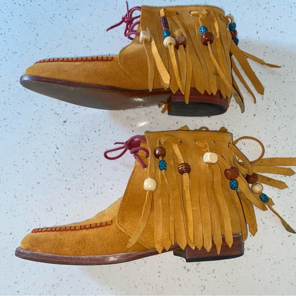 PRSVR PERSEVERE Dress Fringed Moccasin Sand Customized Made To Order Size 8.5 - Picture 7 of 16
